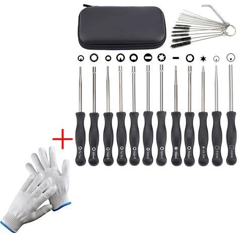 Lot de 12 Outils de réglage de carburateur avec Gants ,Tournevis acircle pour Petit Moteur 2 Temps pour pour STHIL pour débroussailleuse tronçonneuse (1/5)