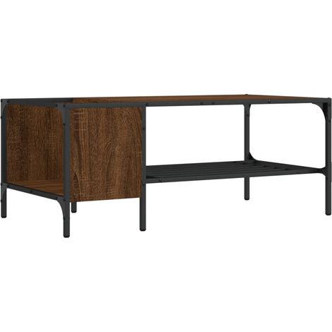 Coffee Table with Rack Brown Oak 100x51x40 cm Engineered Wood vidaXL (1/5)