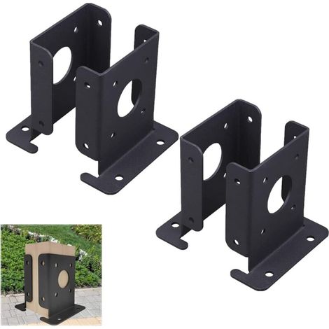Set of 4 heavy-duty adjustable wooden base brackets, 4 x 4 anchor base brackets for mailbox railing (1/5)