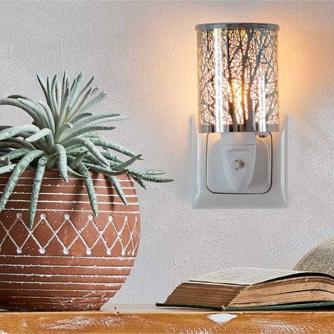 Duftlampe mit nachtlicht zum einstecken design aus eisenbaum