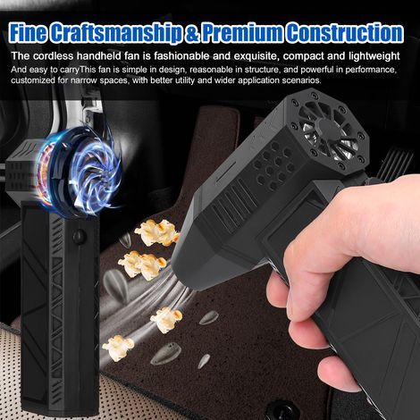 X6 portable coaxial turbine fan – 130,000 rpm, 52 m/s, brushless motor, integrated 2×4000 mAh batteries (1/5)