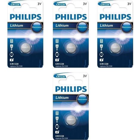 .4 Piles Philips CR1220.