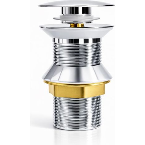 Bonbonne de Lavabo Universelle - Système Clic-Clac pour un Contrôle Optimal de l'Eau, Construction en Laiton Robuste, Idéal comme Bouchon pour Salle de Bain et Évier (1/5)