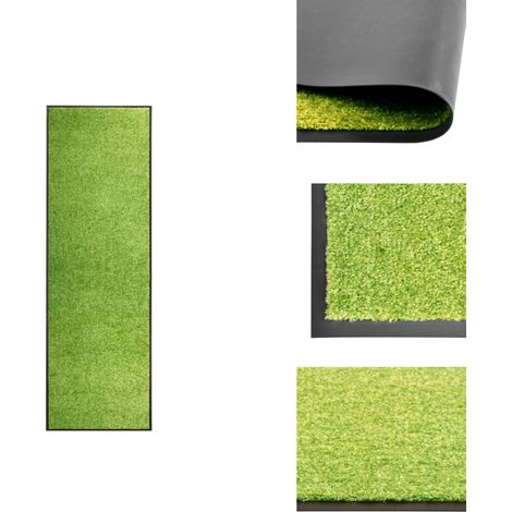 Paillasson lavable Vert 60x180 cm - Tapis D'entrée - Paillasson Extérieur - Paillasson Intérieur - Tapis Absorbant - Tapis Lavable (1/5)