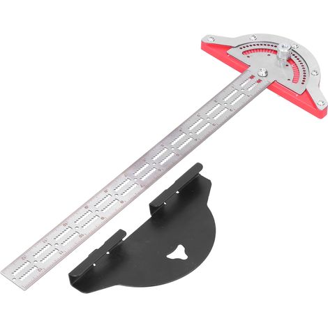 Règle de menuisier à bord réglable 0°70° Haute précision Forme en T unique en acier inoxydable à dents de scie Outil de mesure (15 po) (1/5)