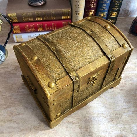 Coffret à trésor de pirate, boîte à bijoux vintage pour jeux de société (1/4)