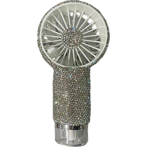 Ventilateur portable à main avec brumisateur – Design diamant élégant – Rechargeable avec 3 vitesses réglables – Mini ventilateur personnel pour intérieur et extérieur (1/5)