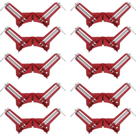 Équerres de charpentier pour le travail du bois, équerres renforcées à 90 degrés, lot de 10, en alliage d'aluminium, outil de fixation rapide pour le bricolage (encadrement, étagères, soudure, aquariu (1/5)