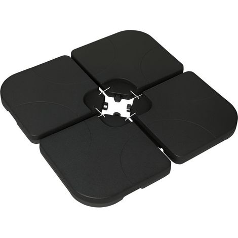 Plaques De Lestage Pour Parasol - 104 x 104 x 7 5 Cm - Résistantes Aux Intempéries - 4 Pièces (1/5)