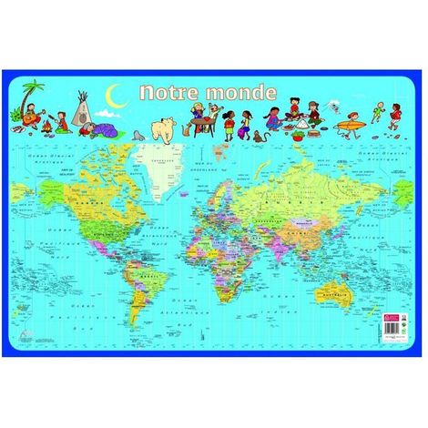 Poster pédagogique - Monde - 52 x 76 cm