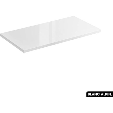 Plan de vasque en bois  BLANC ALPIN  L.80 x P.46 x H.2,5 (1/4)