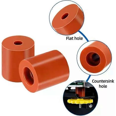 4 Stück Silikon-Abstandshalter für Hochtemperatur-Heizbetten zur Nivellierung für 3D-Drucker CR10, 10S, Ender 3, 3S, 3 Pro, 3 V2 (1/4)