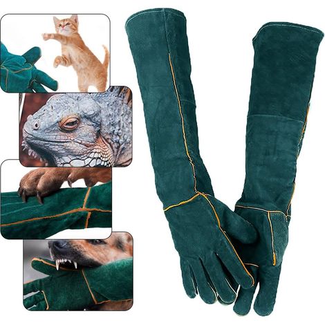 Gants de protection pour animaux - Gants de manipulation d'animaux - 60 cm - Anti-morsures - Anti-griffures - Résistants à l'usure - Pour chiens, chats, oiseaux, serpents, perroquets, lézards et anima (1/5)