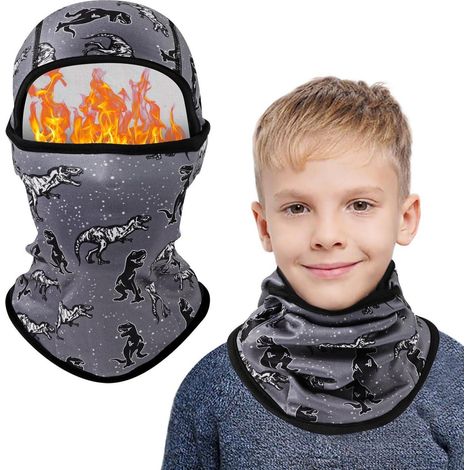 Masque d'hiver enfant dinosaure 2-8 ans, polaire coupe-vent, multifonctionnel (1/5)