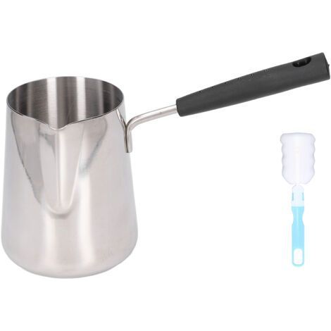 Cafetière turque 600 ml en acier inoxydable Surface brillante résistant aux hautes températures facile à nettoyer chauffe-beurre (1/5)