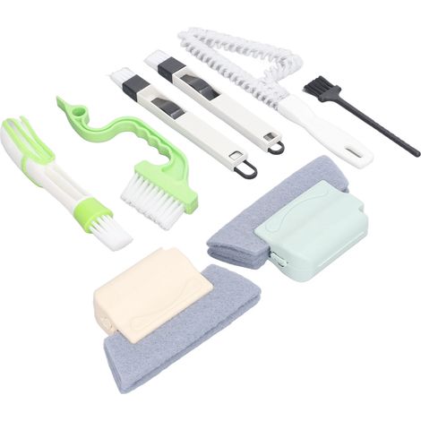 Lot de 8 pinceaux nettoyants fentes angles pour volets, électroménager, portes coulissantes, clim, clavier, cuisine, salle de bain, matériau ABS (1/5)