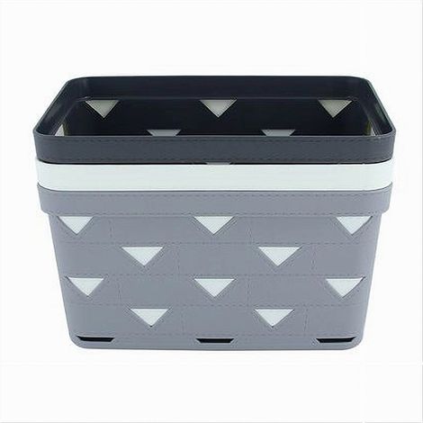 TRADE SHOP - Cesto Cestino Porta Tutto Oggetti Organizzatore Rettangolare 30x21.5x16 Cm 10719 - (1/2)
