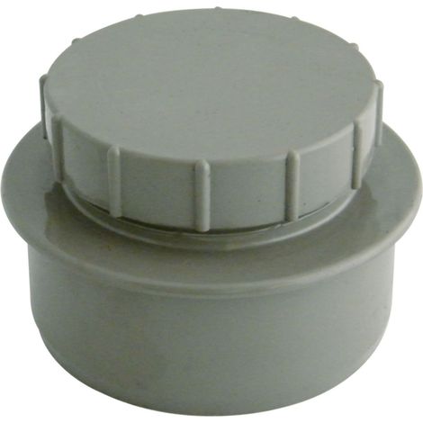 FloPlast Solvent Weld Soil Screw Access Cap - Grey SS292