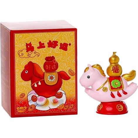 Figurine De Cheval Décor en Résine Rotatif pour la Prospérité Sculpture Pour Le Nouvel An Chinois 2026 Pour Maison Magasin École Appartement Dortoir Entrée Salon Chambre Bureau (1/5)