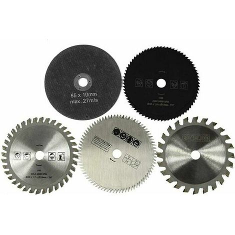 Lames de scie circulaire en acier rapide de 85 mm, lot de 5 (1/5)