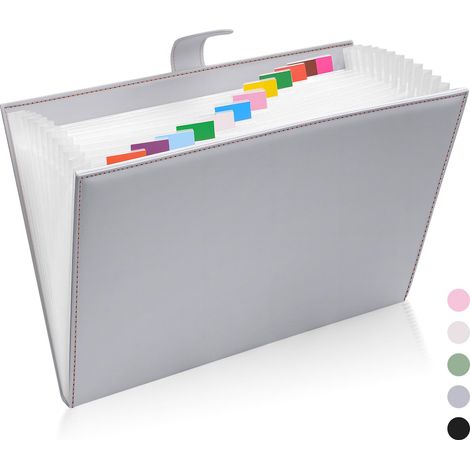 Trieur 12 Compartiments A4 en Cuir PU à Fermeture Magnétique Étiquettes incluses pour classer contrats, factures et documents scolaires au bureau, à l’école ou à la maison (1/5)