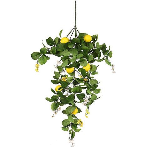 Branche de citronnier artificielle décorative pour la maison, avec feuilles vertes, faux bouquet de citrons-80x18cm-Green (1/4)