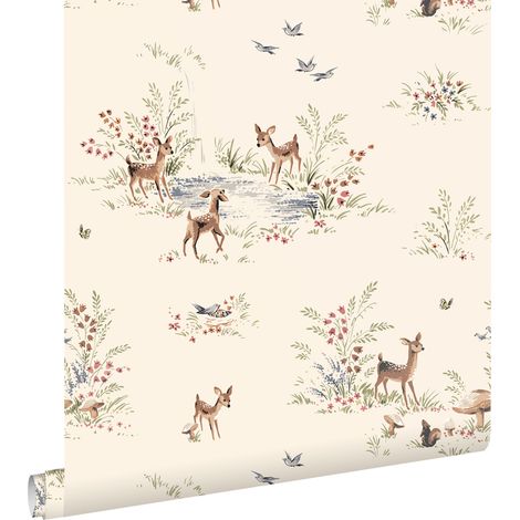 papier peint cerf beige - ESTAhome (1/5)