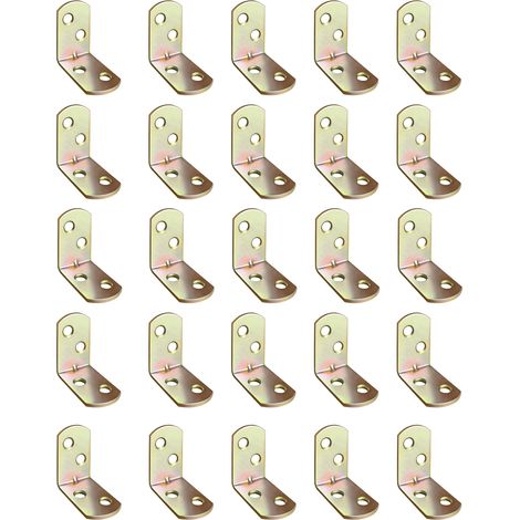 30 soportes metálicos reforzados de 90 grados para fijación, ideales para madera, estantes, mesas y armarios. Medidas: 3 x 3 x 1,8 cm. (1/5)