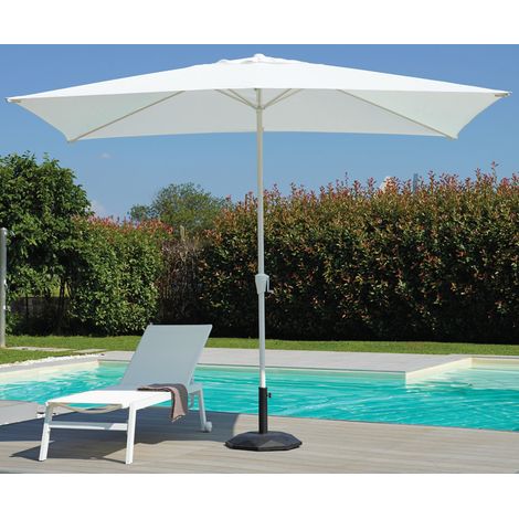 Sonnenschirm aus Aluminium 300 x 300 cm mit weißem Mast und weißem Tuch. MALIGI HOME MG-PIERA Weiß (1/3)