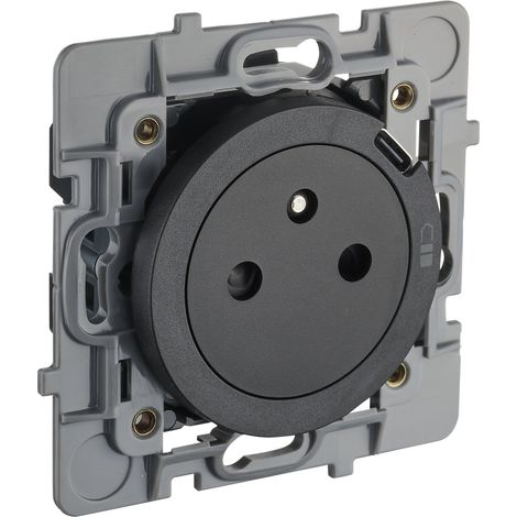 Debflex – Mécanisme prise 2P+T avec USB C noir – Puits affleurant – Installation encastrée – Pour espaces confinés et chantiers humides