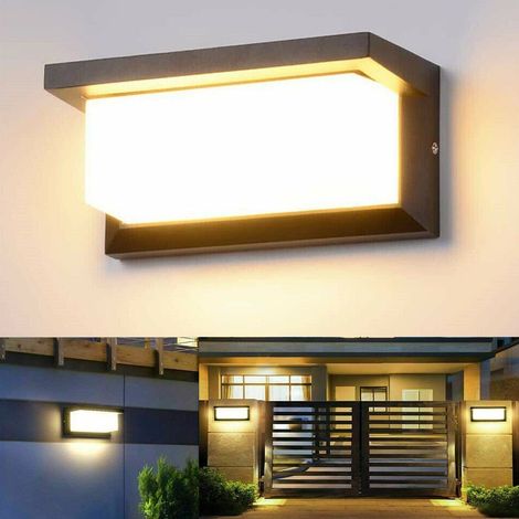Lampadaire mural LED extérieur anthracite, projecteur incliné, spot orientable, éclairage jardin, 1 ampoule LED 3W, luminaire façade, downlight moderne. (1/5)