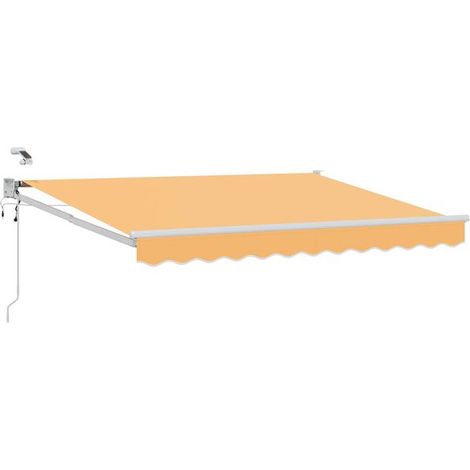 Store banne électrique rétractable, couleur sable, 100% polyester et aluminium. (1/5)