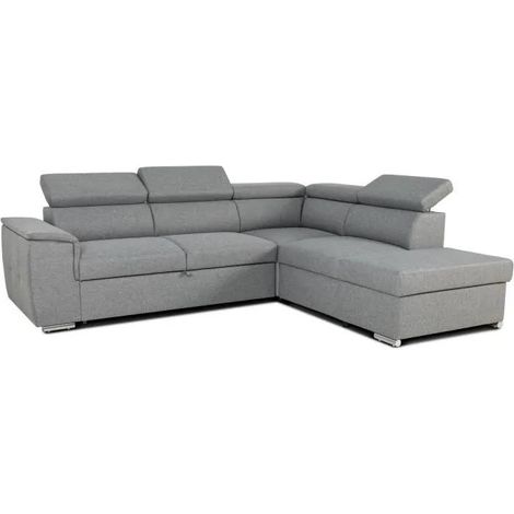 Casapy Klassisches Graues Ecksofa, Umwandelbar 117 x 187 cm
