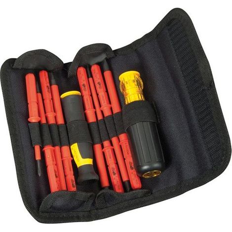 Stanley 1000V Insulated Screwdriver with Interchangeable Blades and Insulation for Electrical Work (Model: FMHT66426-0)