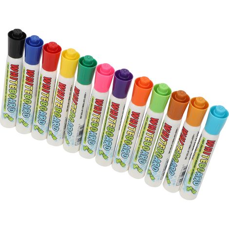 Ensemble de 12 marqueurs à craie liquide effaçables à sec pour enfants, faciles à utiliser et à nettoyer