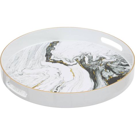 Plateau rond Milano effet marbre D32,8cm - Atmosphera créateur d'intérieur (1/4)