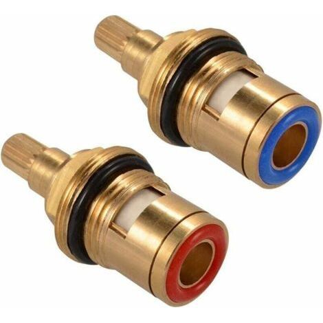 Faucet head，Ceramic Disc Head, Pair of universal replacement ceramic cartridges for faucet, 1/2" Quarter turn 20 notches x 50mm-RAPANDA (1/4)