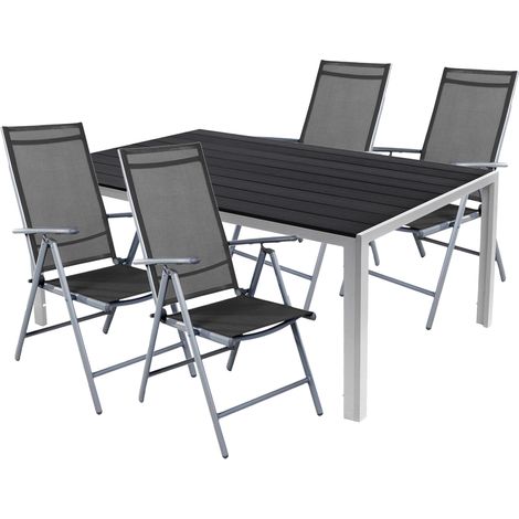 5tlg Gartenmöbel Set Alu Non-Wood 150x90cm Hochlehner -M726898+4xMMC5000DG (1/5)