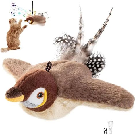 Jouets,Électrique Oiseau,Interactif et Automatique, avec l'herbe à chat, l'Intelligence Rechargeable Chats, Jouets pour Chats à Jouer se Produisent (1/5)