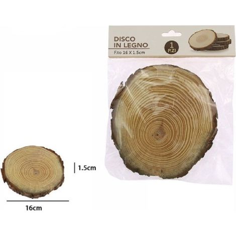 TRONCO DE MADERA BASE DISCO DECORATIVO PARA LA ORNAMENTACIÓN DEL HOGAR 16X1,5 CM REDONDO 72112