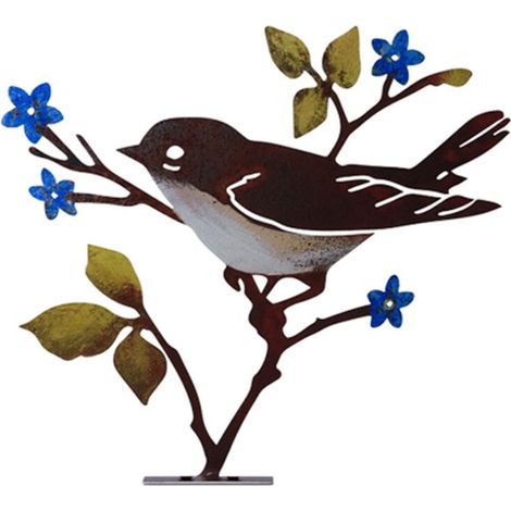 Estaca decorativa de metal para jardín con pájaro, decoración para exteriores para el césped del jardín delantero, regalo de cumpleaños para mamá, C (1/4)