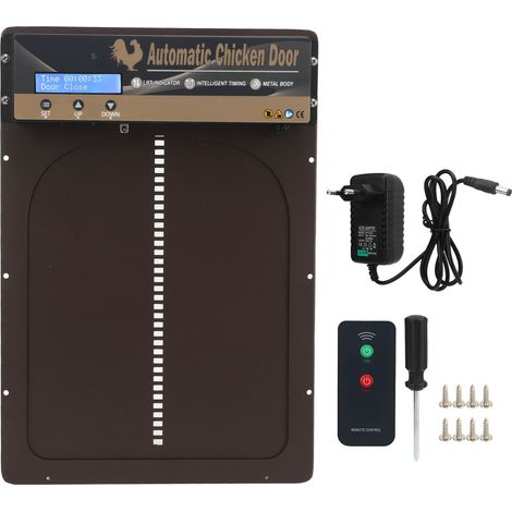 Ouvre-porte automatique 3 en 1, détection de la lumière, minuterie, télécommande, poulailler électrique pour un élevage en toute sécurité, prise ue 100-240V (1/5)