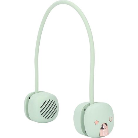 Enceinte Bluetooth sans fil vert clair à suspendre autour du cou avec lumière LED - Mini enceinte portable pour la mode en extérieur (1/5)