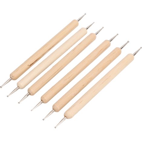 Set de 6 stylets à double extrémité pour gravure, pointe de traçage et pointillage, prise ferme, sculpture, cuir, DIY (1/5)