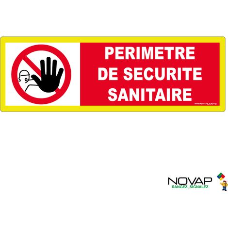 Panneau Périmètre de sécurité sanitaire - haute visibilité - 450x150mm - 4090801