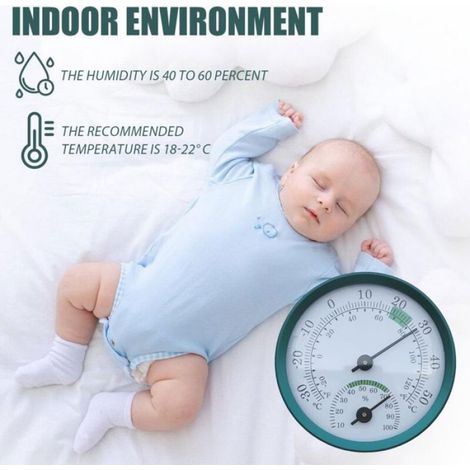 Ensemble de 3 thermomètres/hygromètres 2 en 1, mini thermomètres zones confort colorées, intérieur bébé, maison, garage. (1/5)