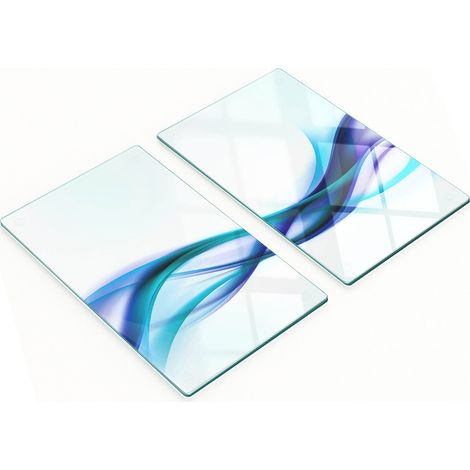 Tableros de vidrio duraderos y elegantes con un patr贸n abstracto de ondas 2x30x52 cm