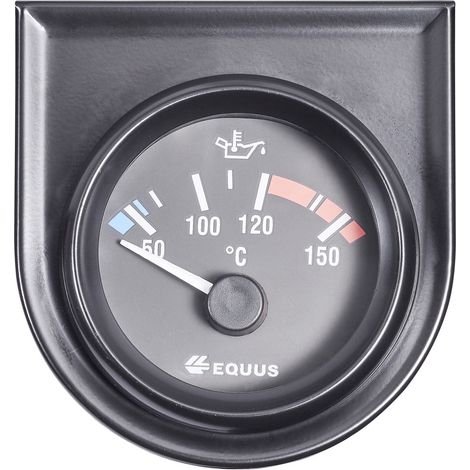 Equus 842109 Kfz Einbauinstrument Wasser-/Öltemperaturanzeige Messbereich 60 - 160 °C Standart Gelb,