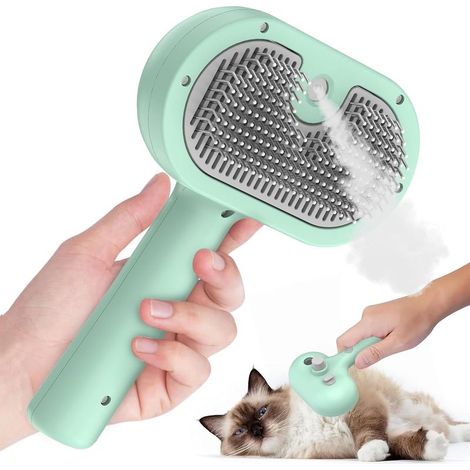 3-in-1 Dampfbürste für Hunde und Katzen – Nachfüllbarer Sprühmassagekamm mit Wassertank – Für kurzes und langes Fell, ideal für Massage und Fellpflege (1/4)