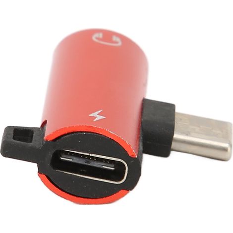 Adaptateur USB-C vers Jack 3,5 mm avec Charge Rapide PD - Double Fonction Audio HIFI et Charge (Rouge)